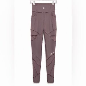 Lululemon Size 4 Mesh Panel Leggings Mauve Purple Barry’s High Rise